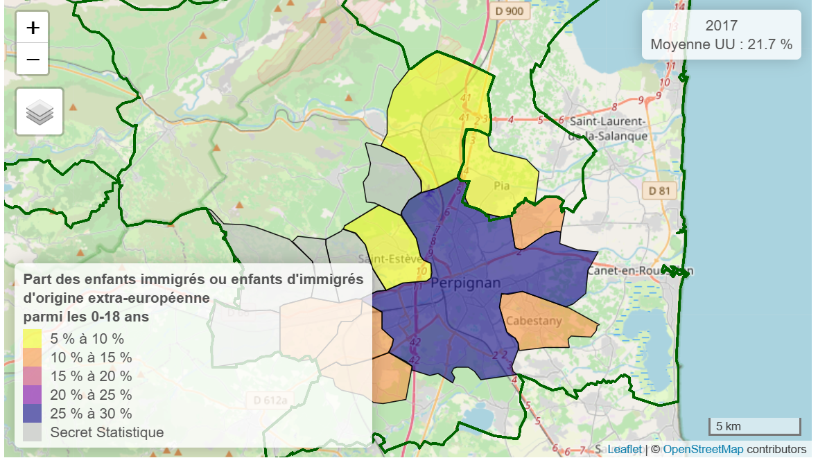 Perpignan : une jeunesse extra-européenne fortement concentrée dans le cœur urbain